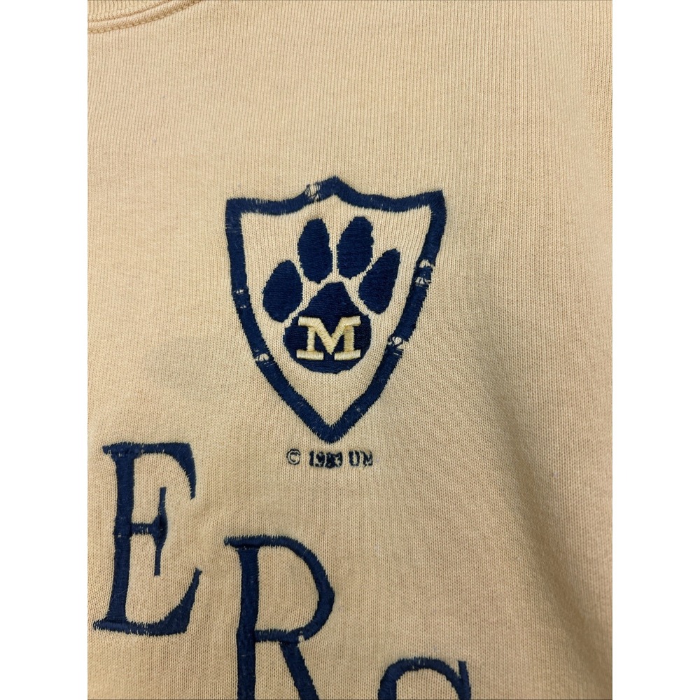 Vtg 80s Dodger Missouri Tigers Mizzou NCAA Crewneck Sweatshirt Gold LRG *Cropped - Picture 11 of 16